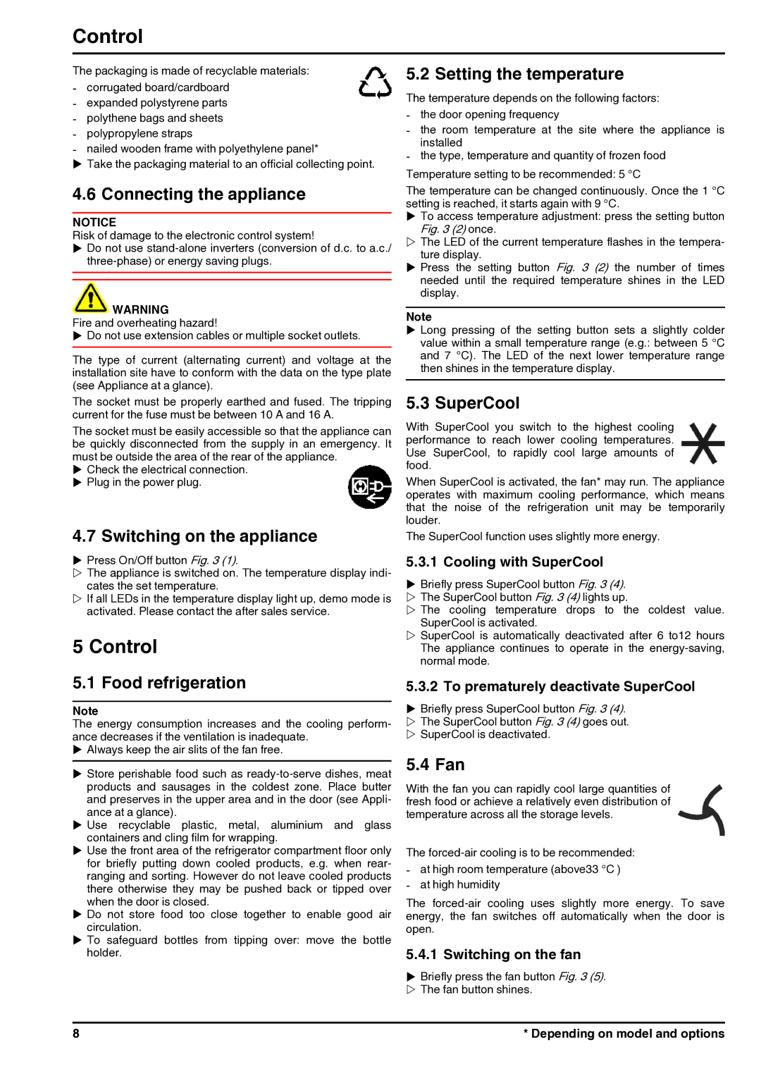 Liebherr 7085638-01 operating instructions Control 