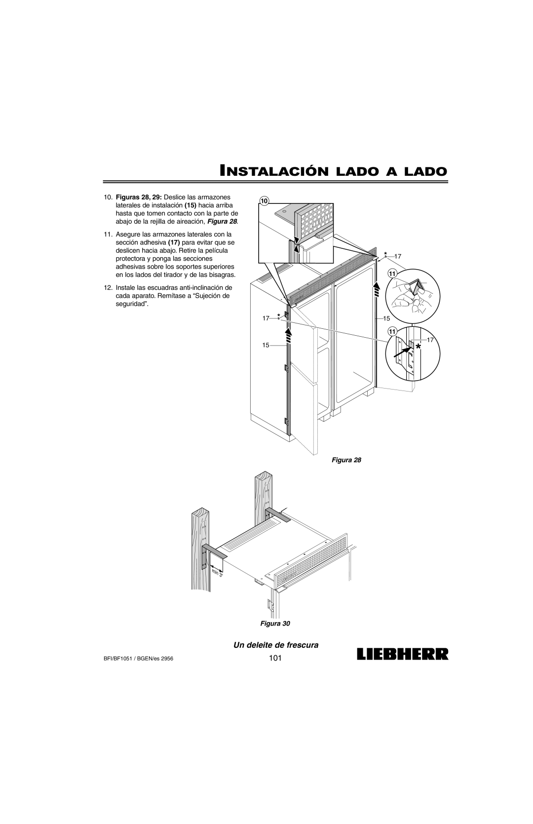 Liebherr BF1051, BFI1051 installation instructions 101 