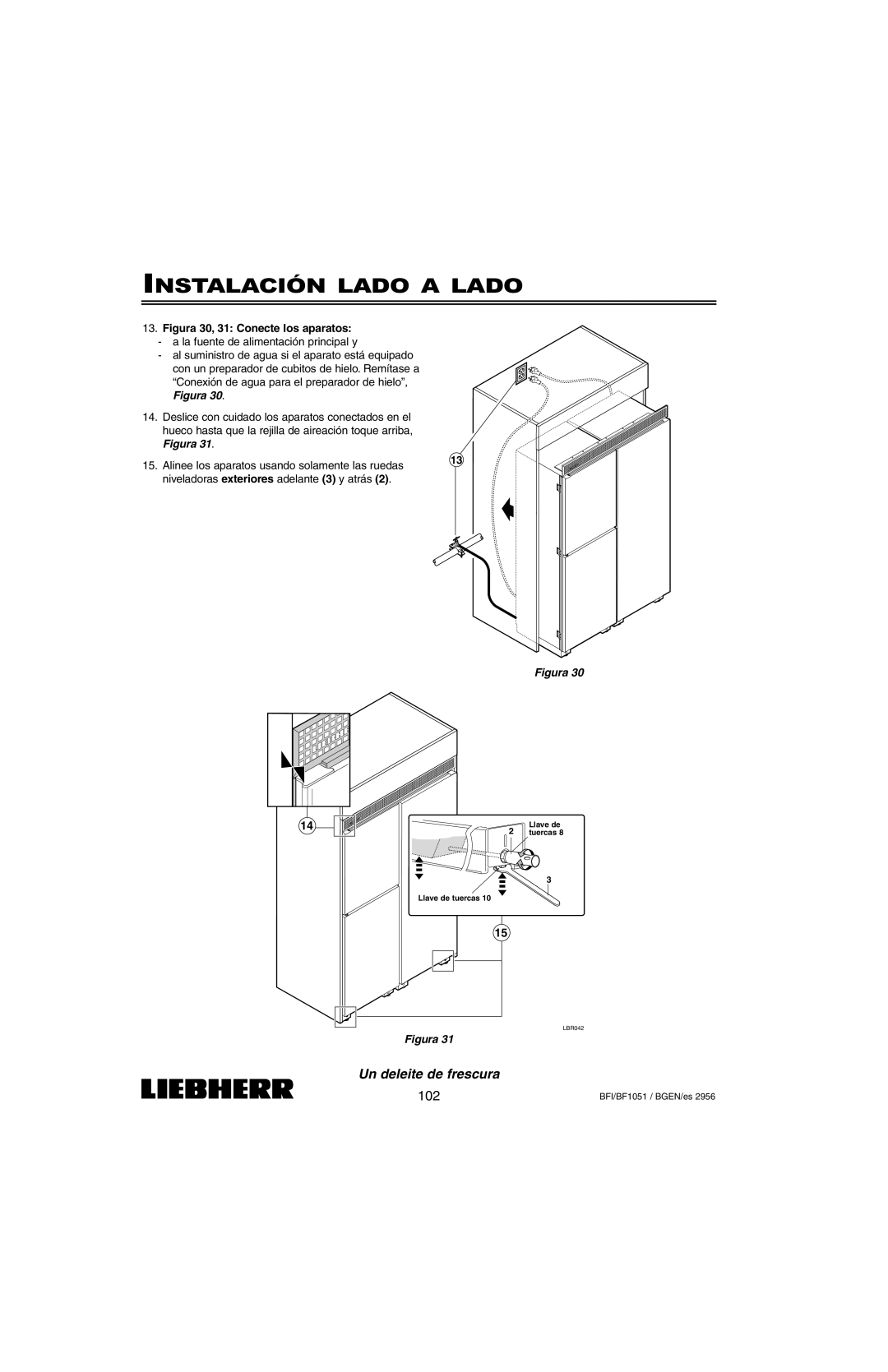 Liebherr BFI1051, BF1051 installation instructions 102 