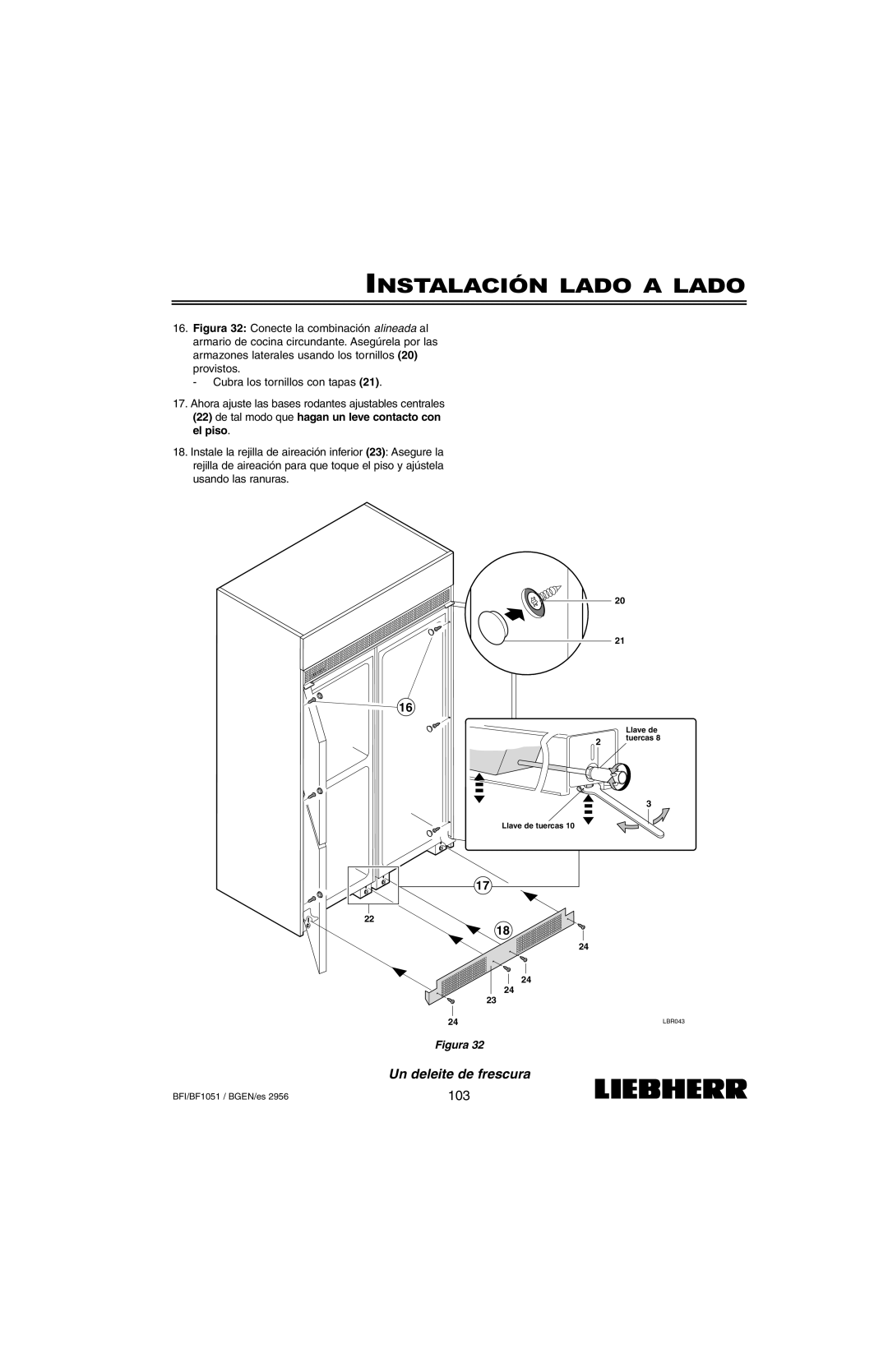 Liebherr BF1051, BFI1051 installation instructions 103 