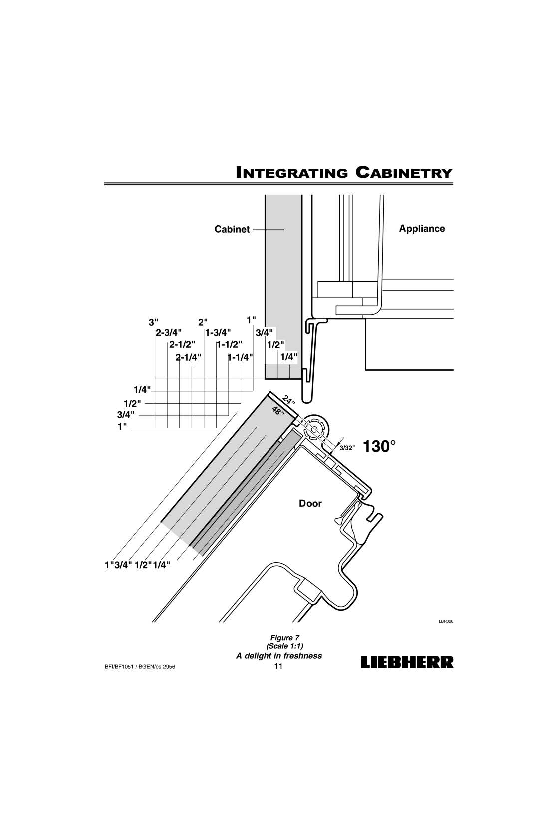 Liebherr BF1051, BFI1051 installation instructions Scale 