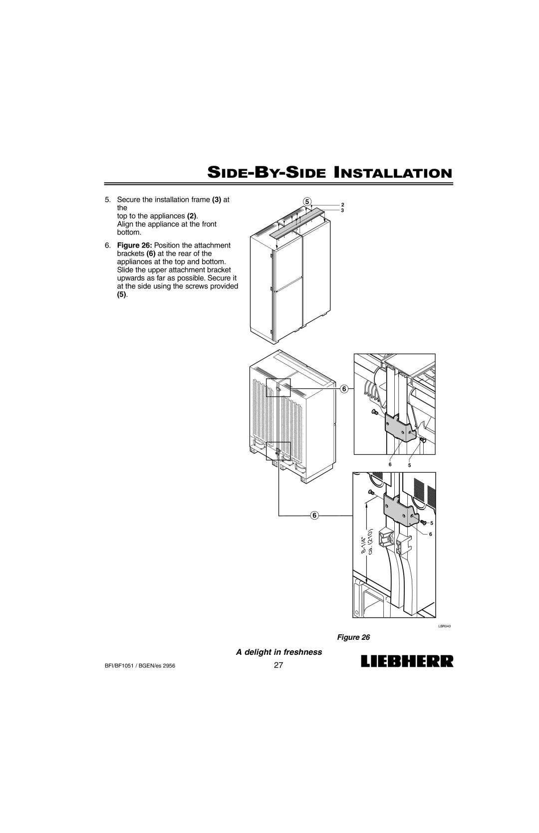 Liebherr BF1051, BFI1051 installation instructions Delight in freshness Ca.210 