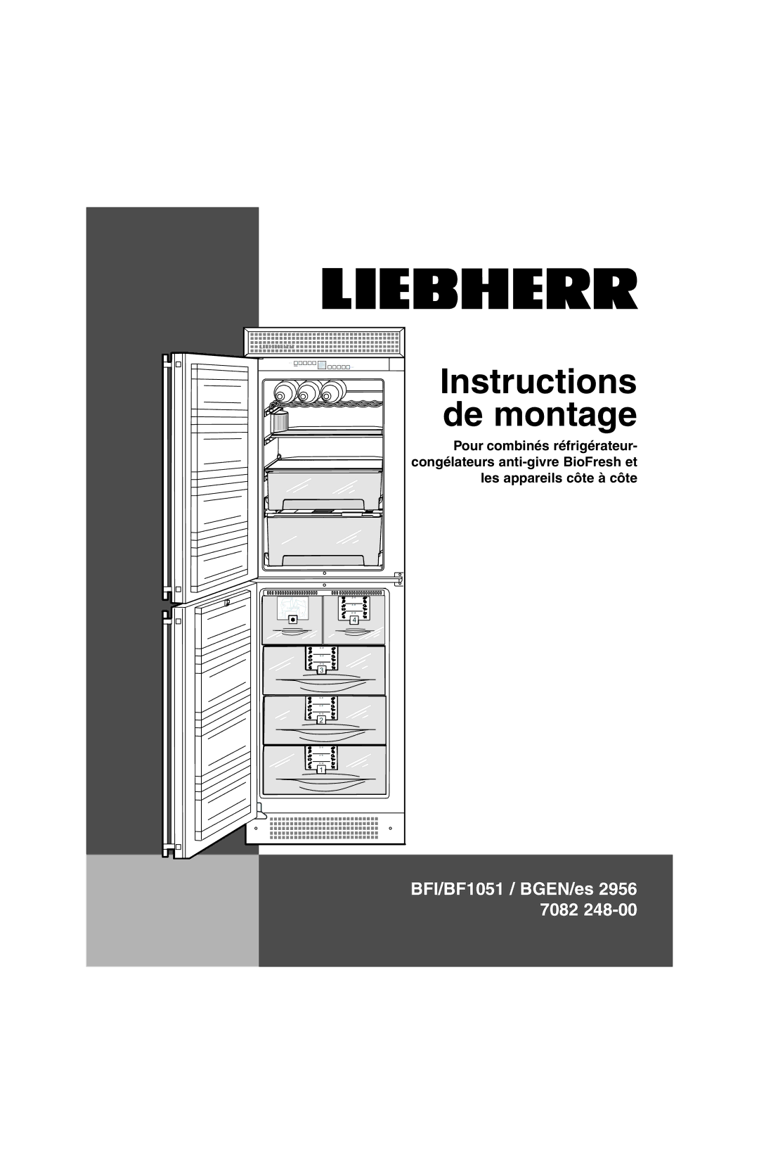 Liebherr BF1051, BFI1051 installation instructions Instructions de montage 