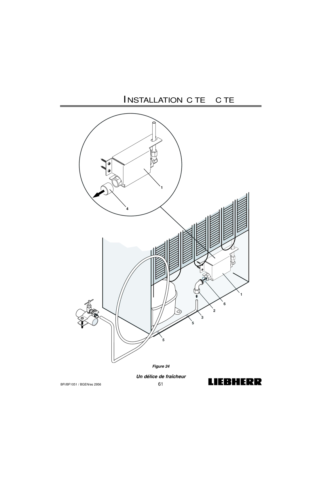 Liebherr BF1051, BFI1051 installation instructions Installation Côte À Côte 