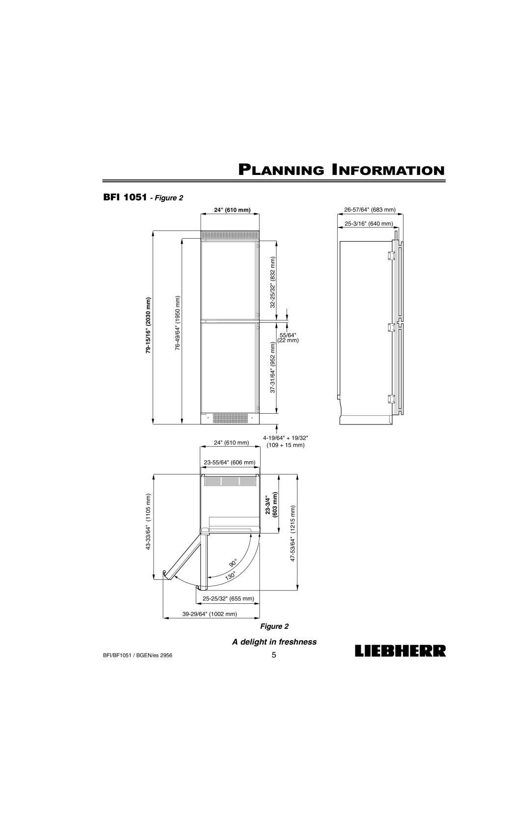 Liebherr BF1051, BFI1051 installation instructions BFI 1051 Figure 