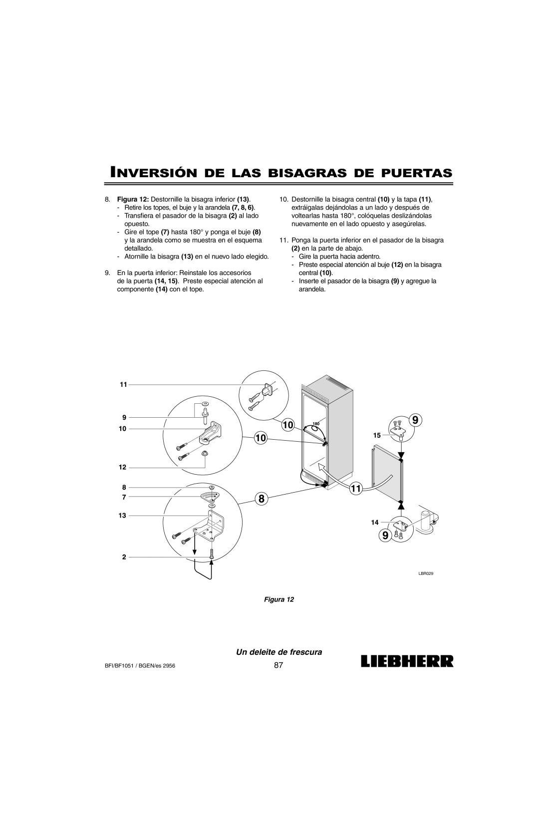 Liebherr BF1051, BFI1051 installation instructions LBR029 