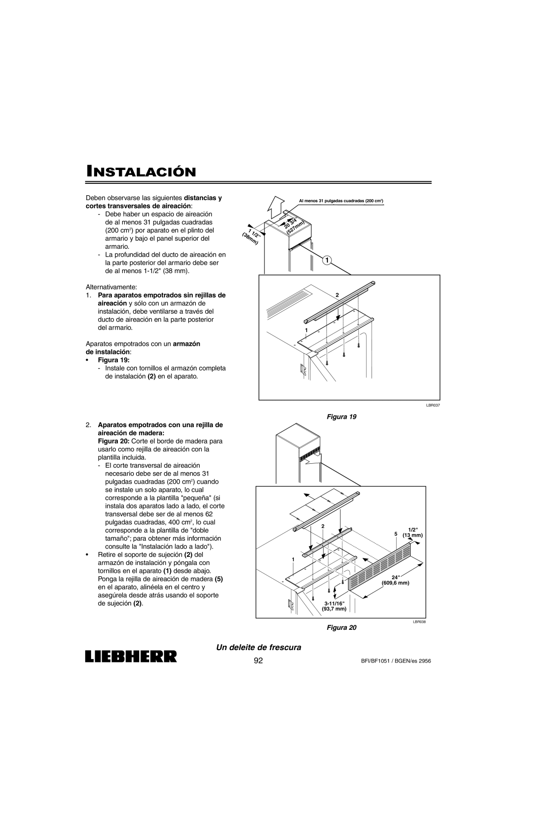 Liebherr BFI1051, BF1051 installation instructions Figura 