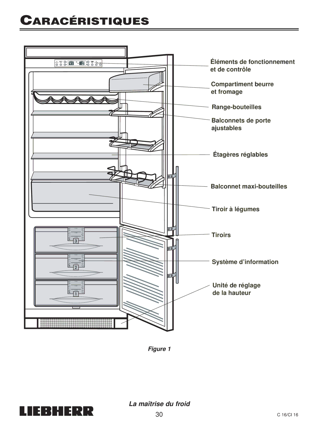 Liebherr 7080 359-02, C 16, CI 16 installation instructions Caracéristiques 