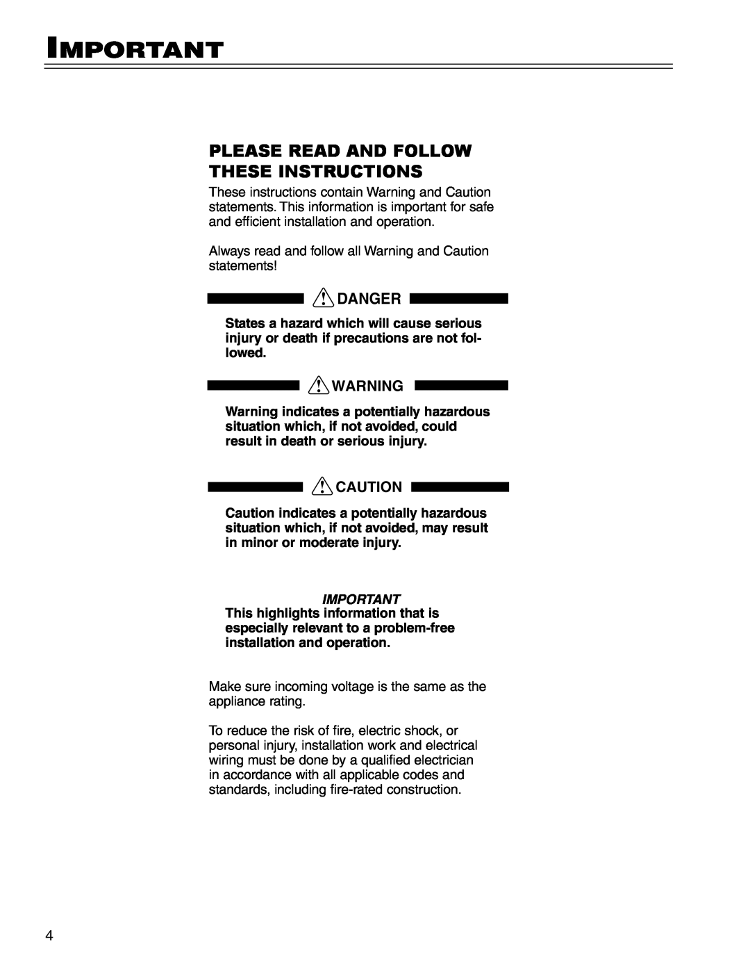Liebherr CS 16 manuel dutilisation Danger, Please Read And Follow These Instructions 