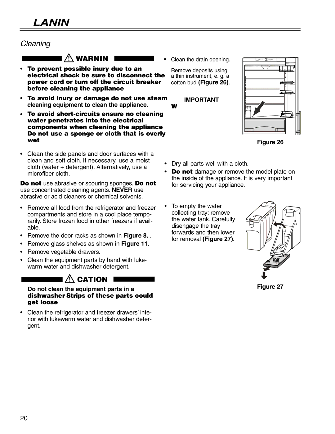 Liebherr CS 1640 7082 481-01 manual Cleaning 