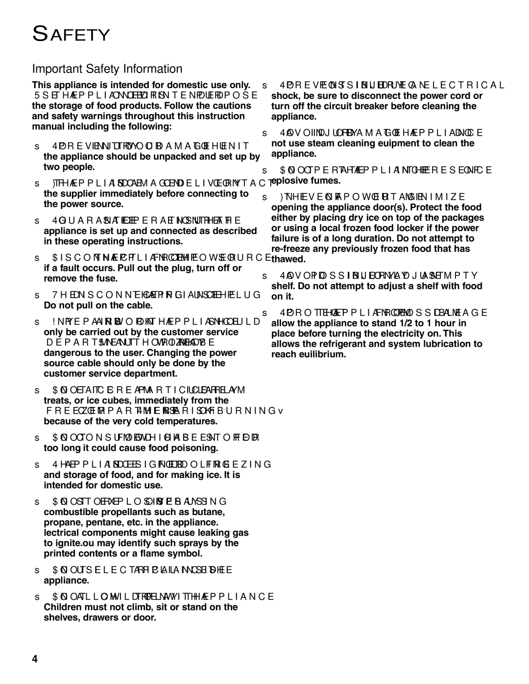 Liebherr CS 1640 7082 481-01 manual Important Safety Information 