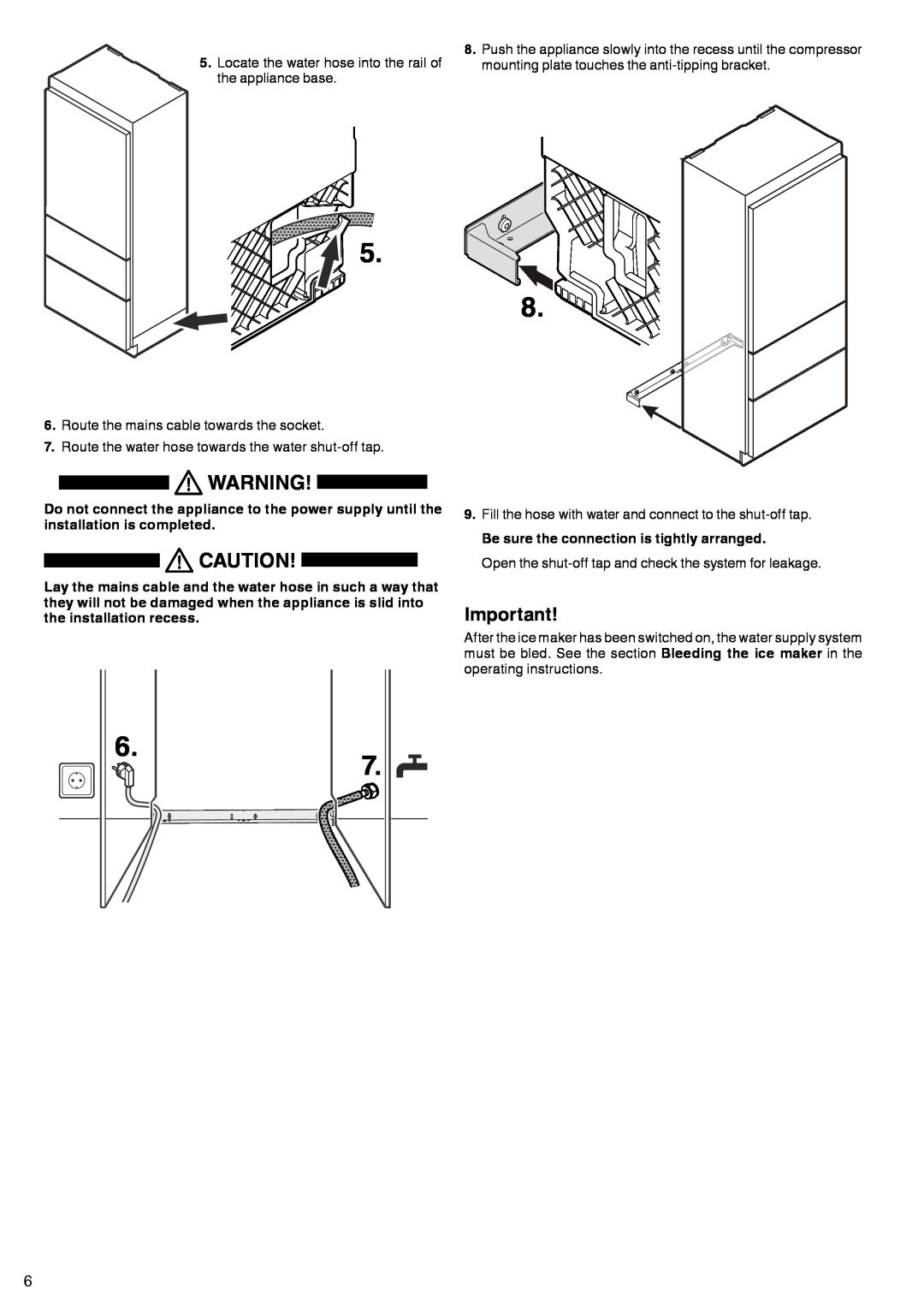 Liebherr ECBN 5066 manual Be sure the connection is tightly arranged 