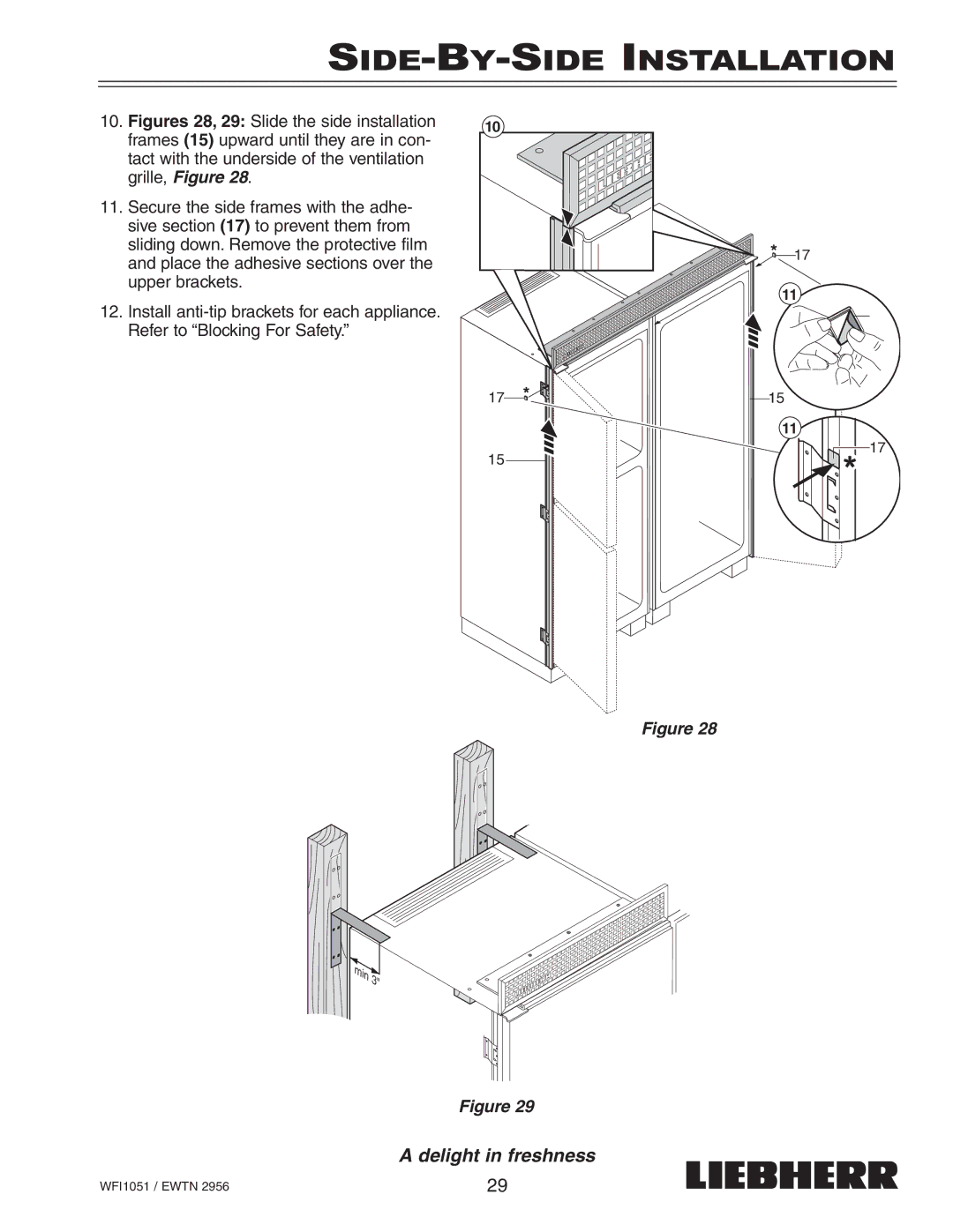 Liebherr EWTN installation instructions SIDE-BY-SIDE Installation 