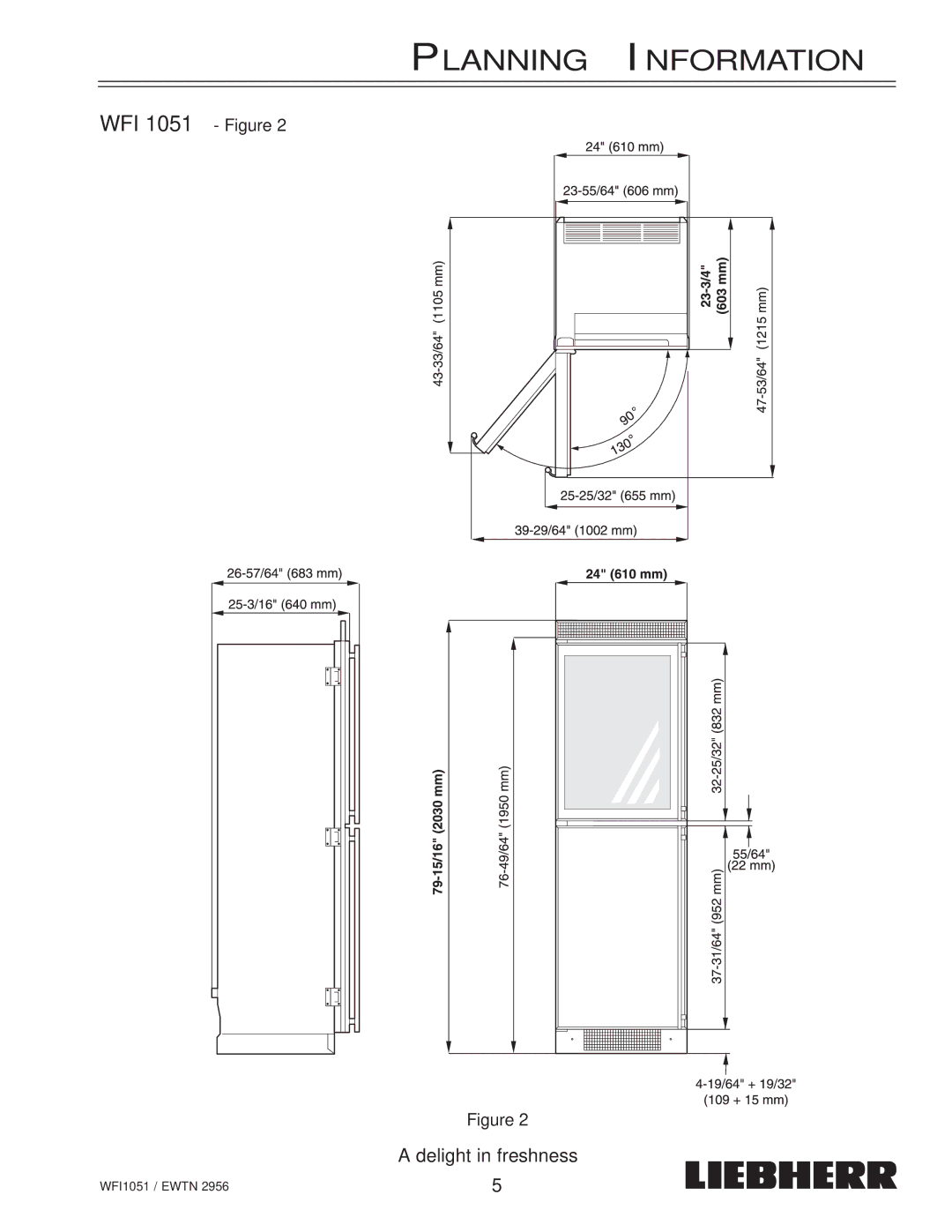 Liebherr EWTN installation instructions WFI 1051 Figure 