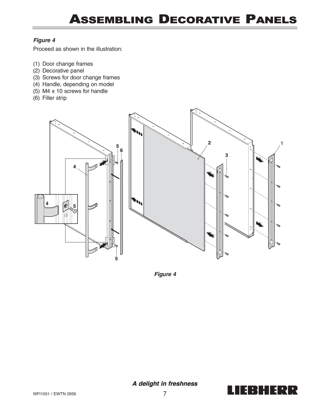 Liebherr installation instructions Assembling Decorative Panels, A delight in freshness, WFI1051 / EWTN 