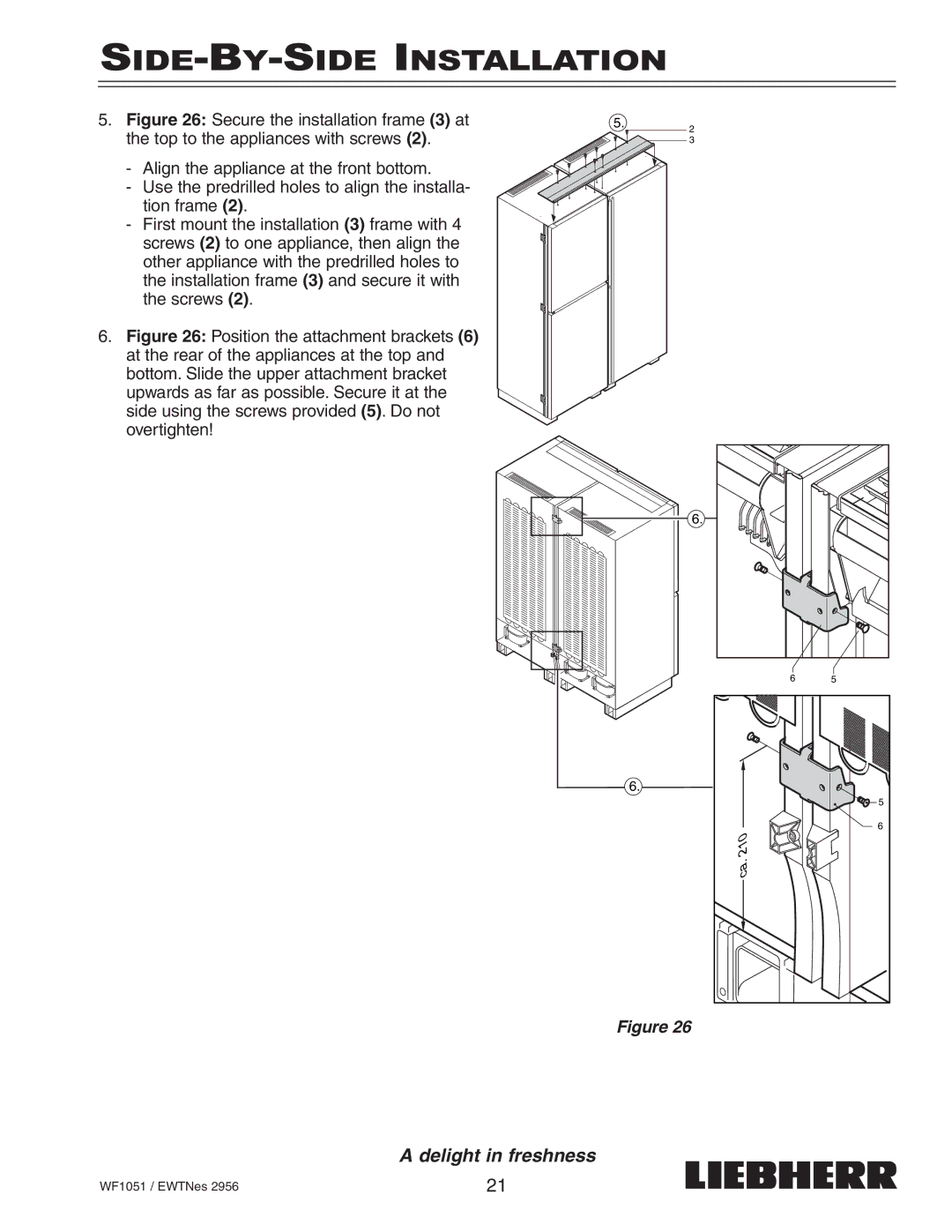 Liebherr EWTNes 2956 installation instructions Ca.210 