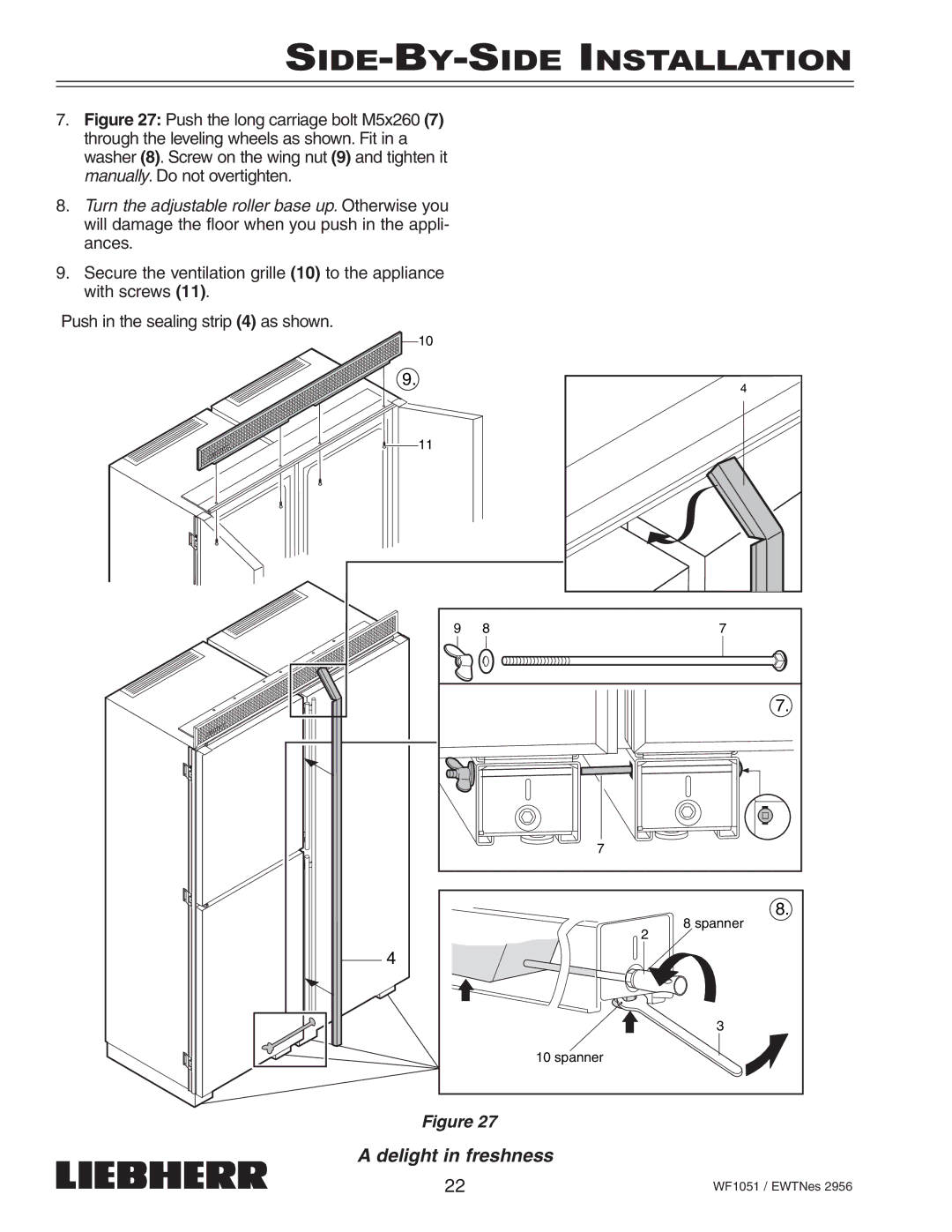 Liebherr EWTNes 2956 installation instructions Spanner 