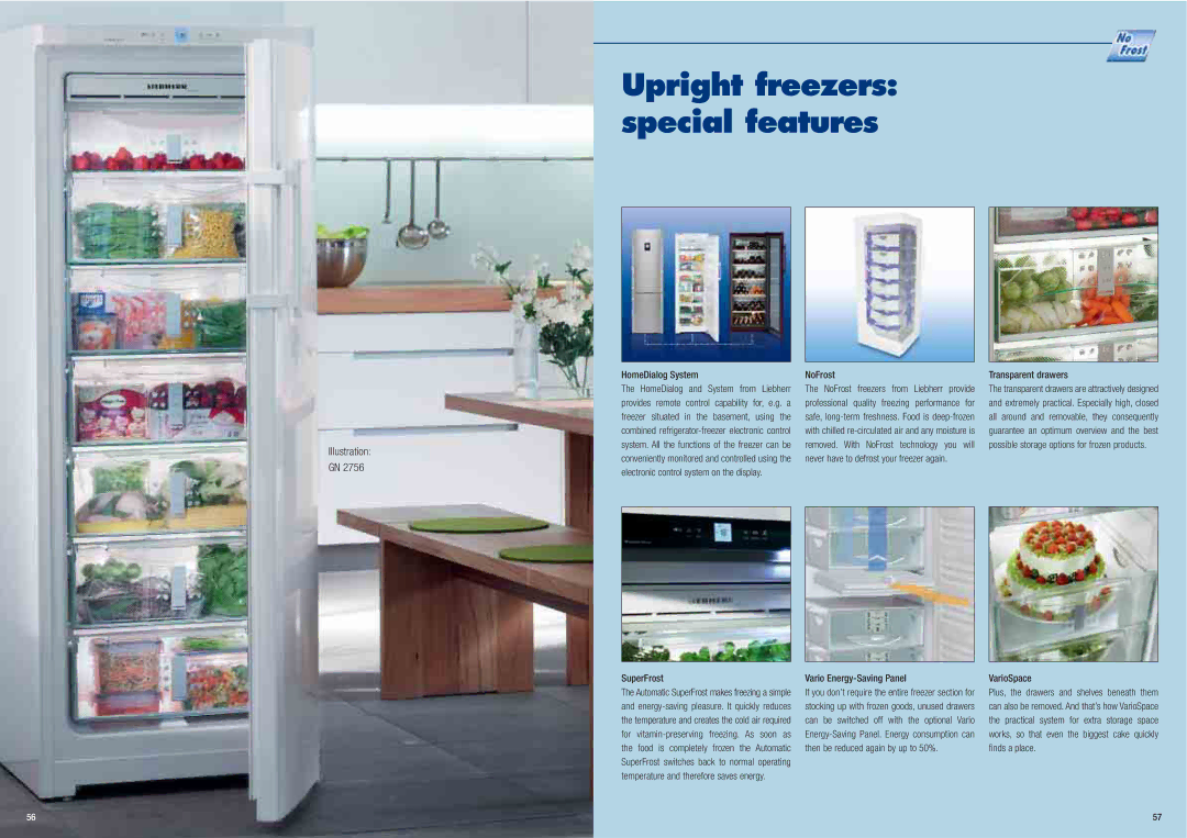 Liebherr Freestanding Refrigerator manual Upright freezers special features 