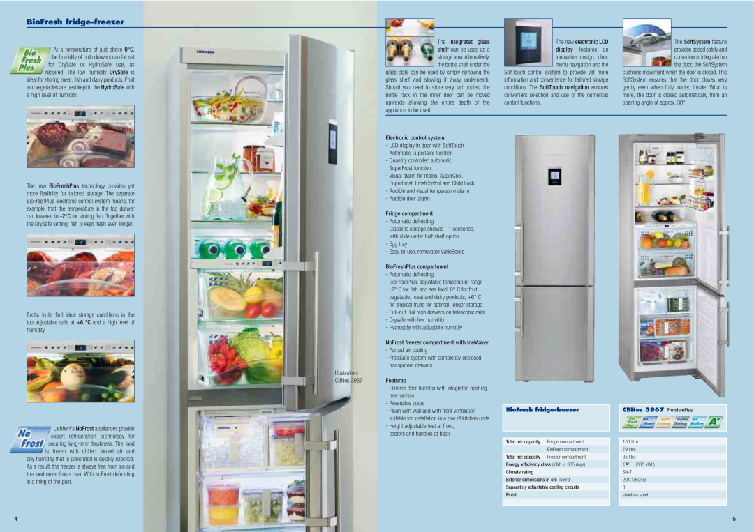 Liebherr Freestanding Refrigerator manual BioFresh fridge-freezer 