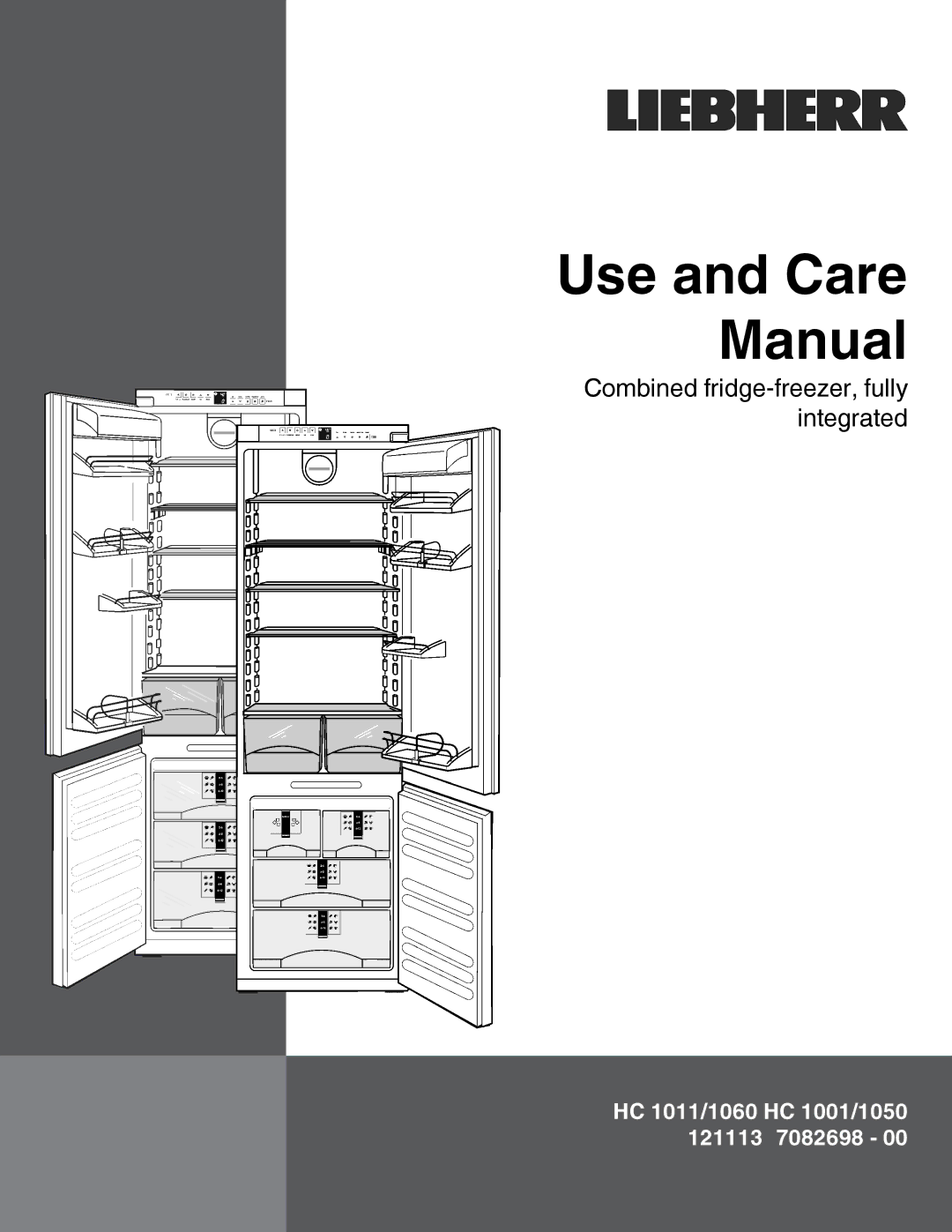 Liebherr HC 1011/1060 HC 1001/1050 121113 7082698 - 00 manual Use and Care Manual 