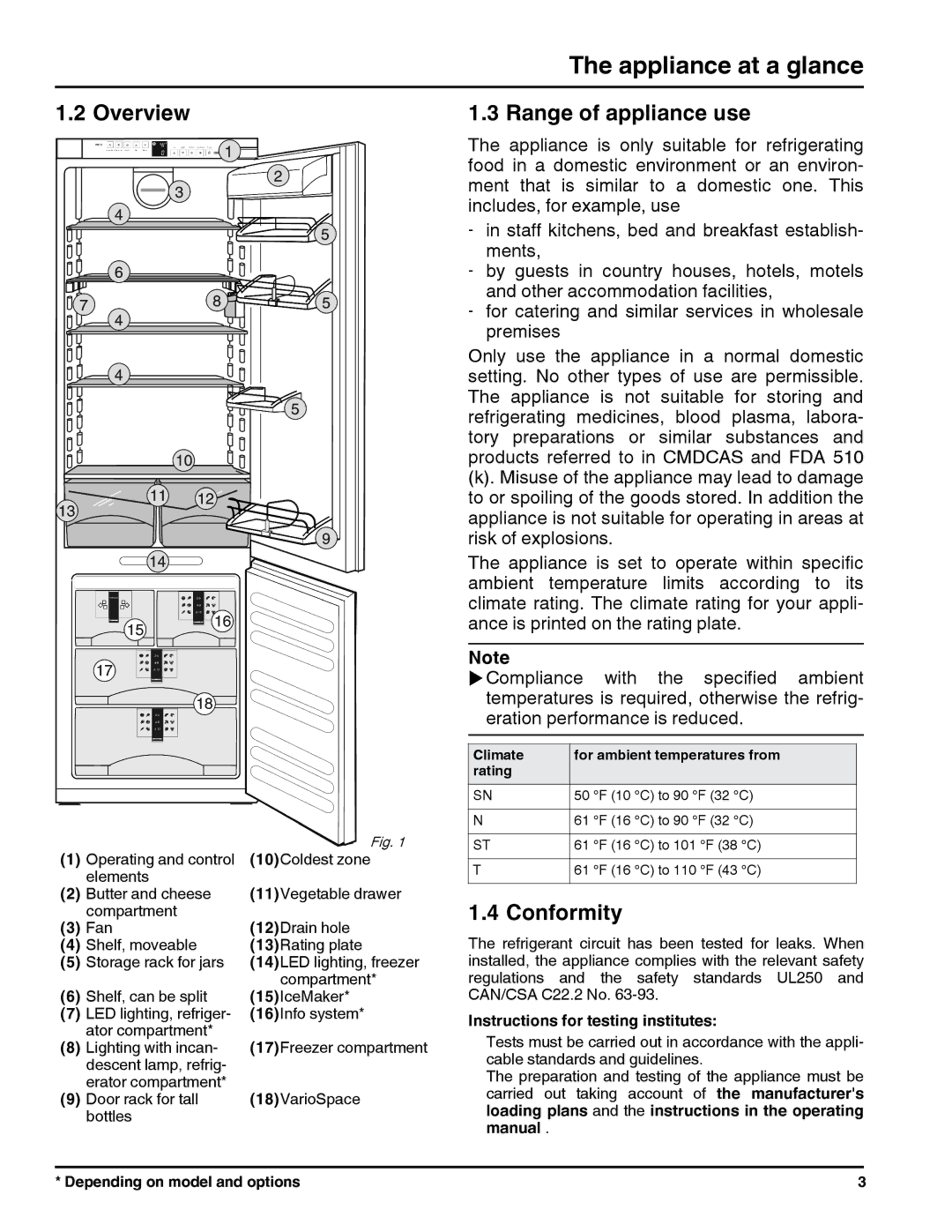 Liebherr HC 1011/1060 HC 1001/1050 121113 7082698 - 00 manual Overview, Range of appliance use, Conformity 