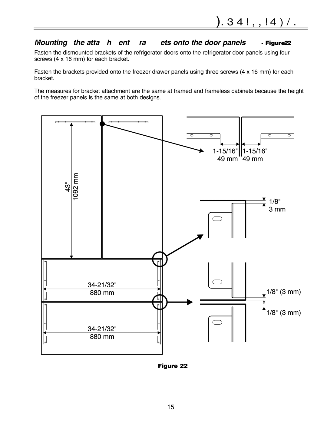 Liebherr HC 20 manual Mounting the attachment brackets onto the door panels Figure 