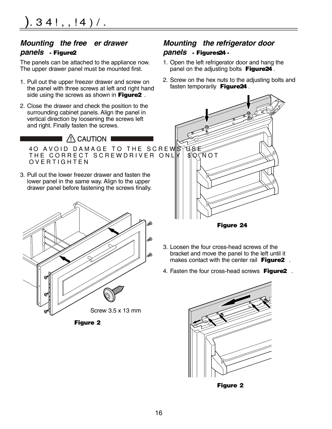 Liebherr HC 20 manual Mounting the freezer drawer, Mounting the refrigerator door 