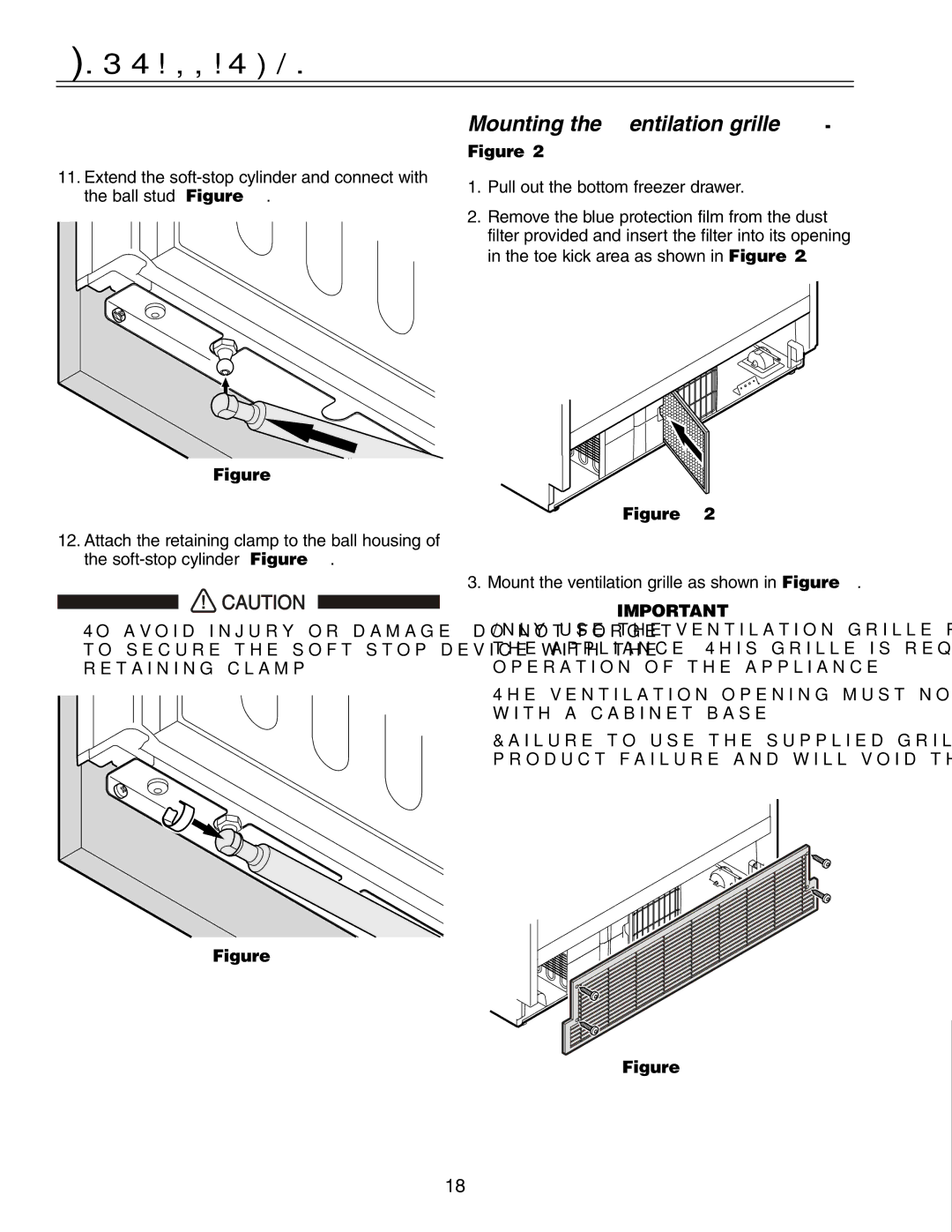 Liebherr HC 20 manual Mounting the ventilation grille 