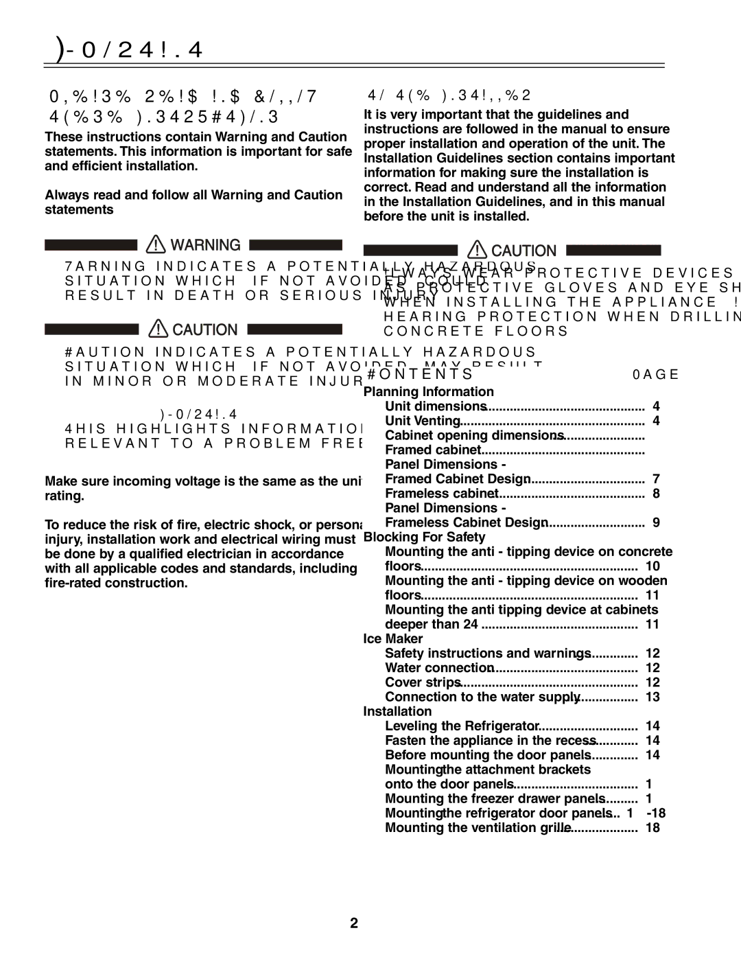 Liebherr HC 20 manual Please Read and Follow These Instructions 