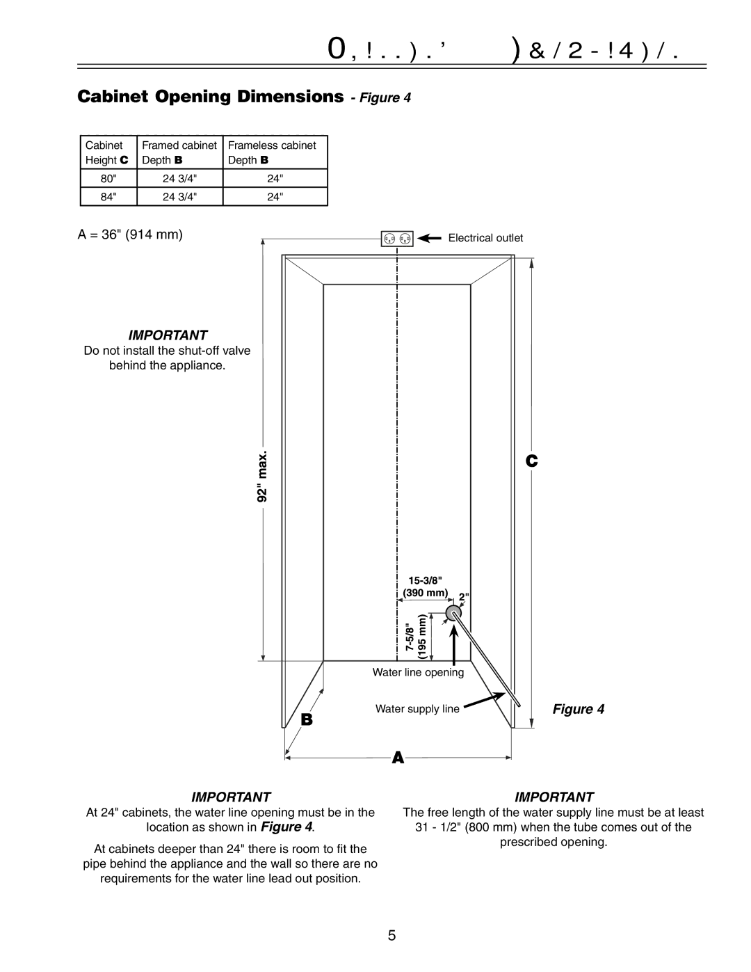 Liebherr HC 20 manual Cabinet Opening Dimensions Figure, = 36 914 mm 