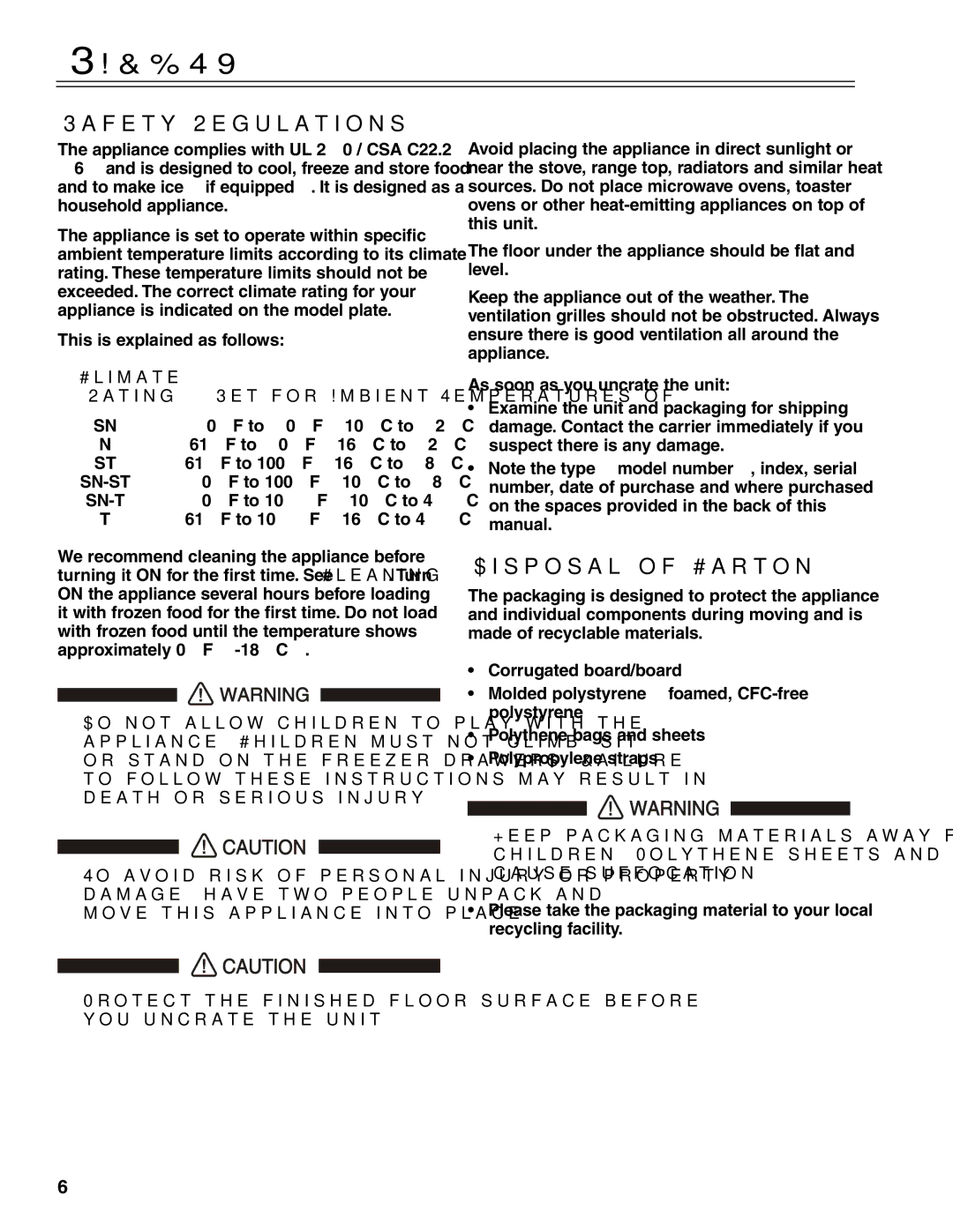 Liebherr HC 7081411-00, HCS 7081411-00 manual Safety Regulations, Disposal of Carton 