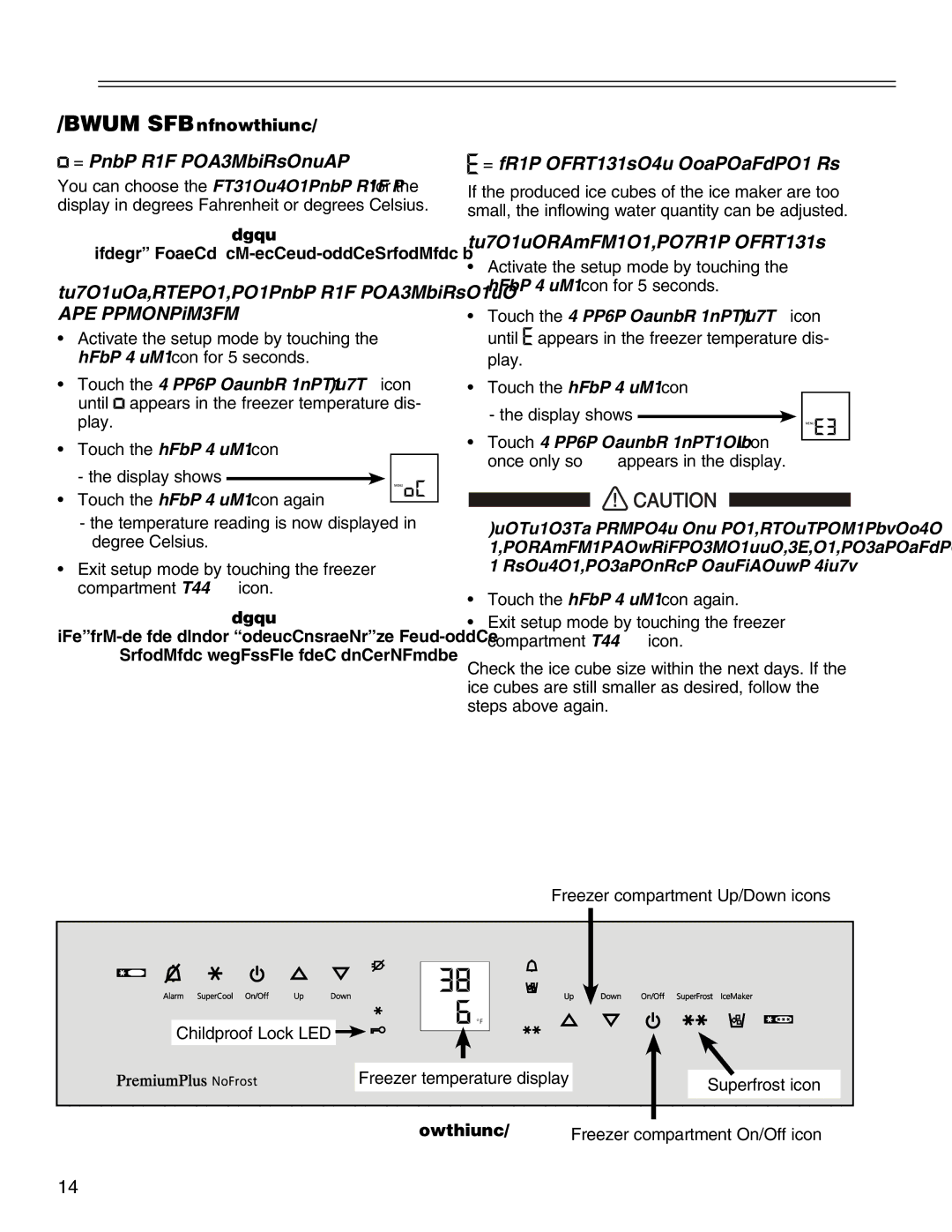 Liebherr HCS, 7081 411-01 manual = Temperature display mode, How to change the temperature display to degrees Celsius 