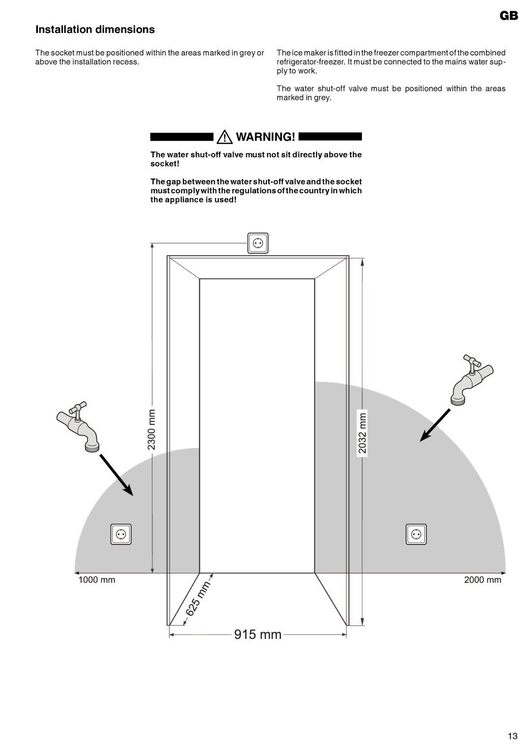 Liebherr liebherr manual Installation dimensions 