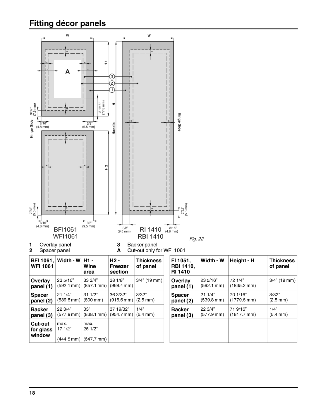 Liebherr RI 1410/ RBI 1410/ FI 1051 manual Spacer 