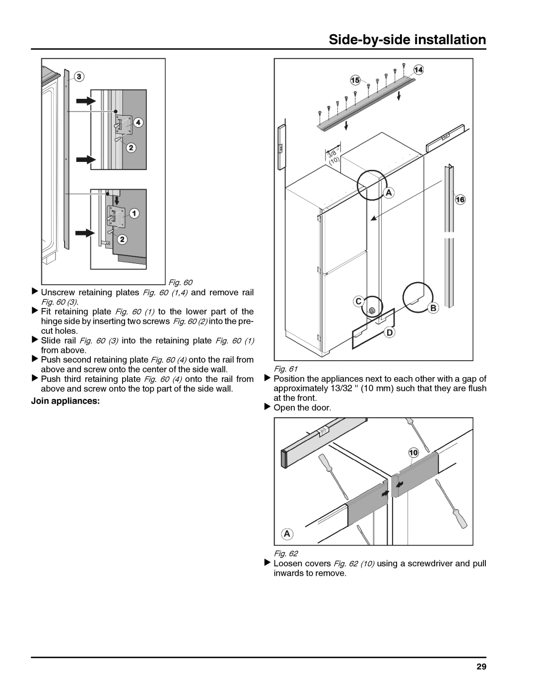 Liebherr RI 1410/ RBI 1410/ FI 1051 manual Join appliances 