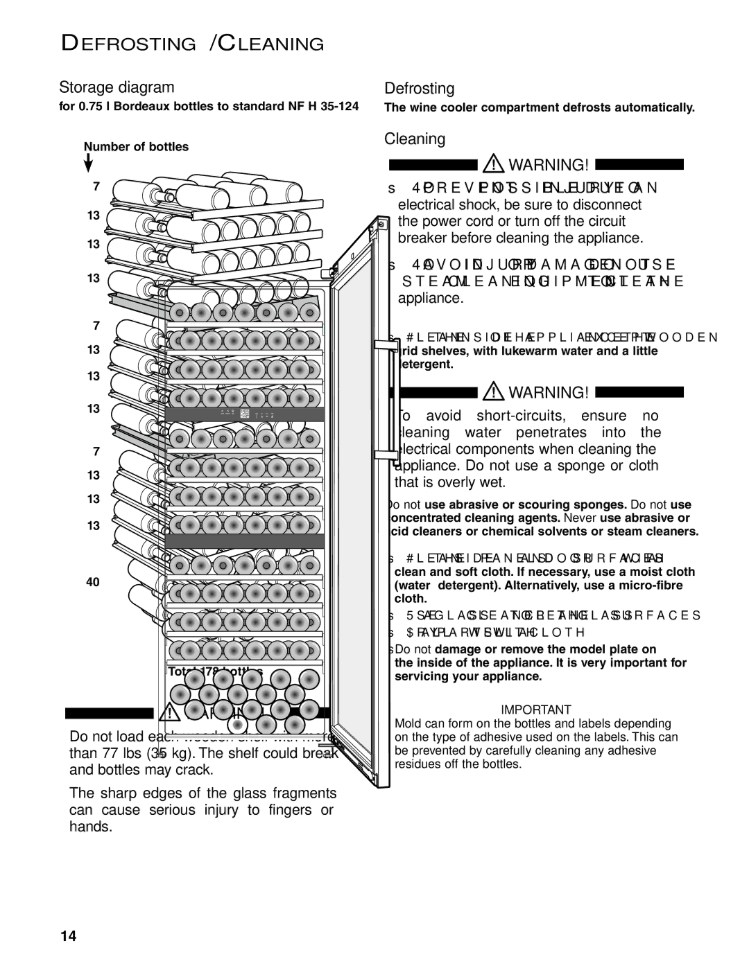 Liebherr WS 17800 manual Defrosting/Cleaning, Storage diagram 