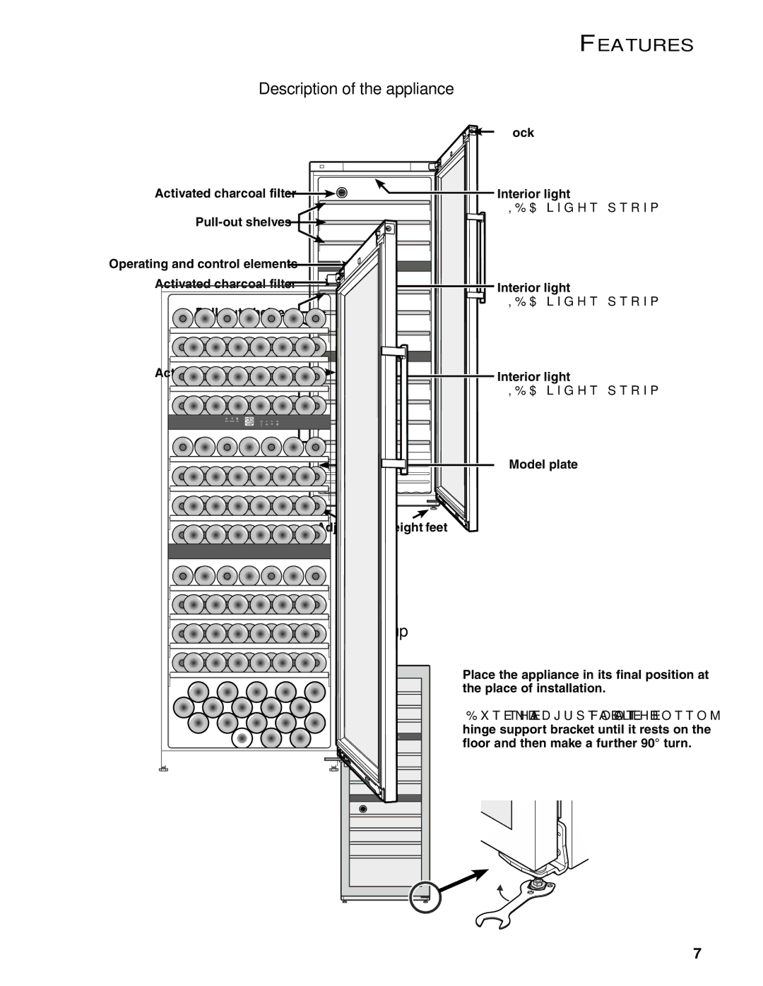 Liebherr WS 17800 manual Features, Description of the appliance, Setting up 