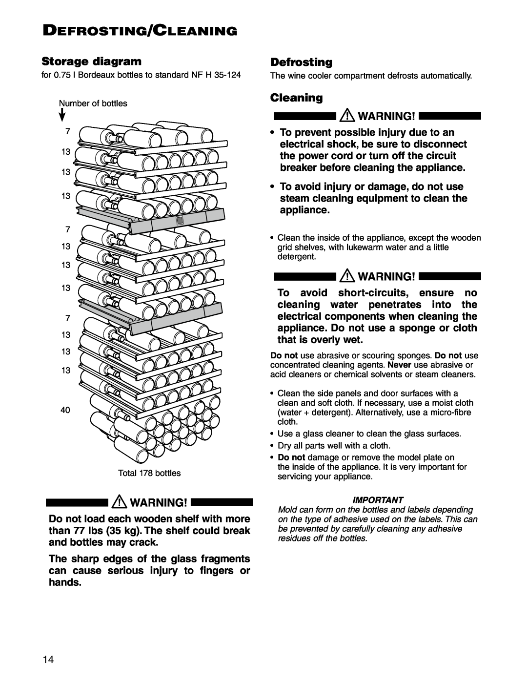 Liebherr WS 17800 manual Defrosting/Cleaning, Storage diagram 