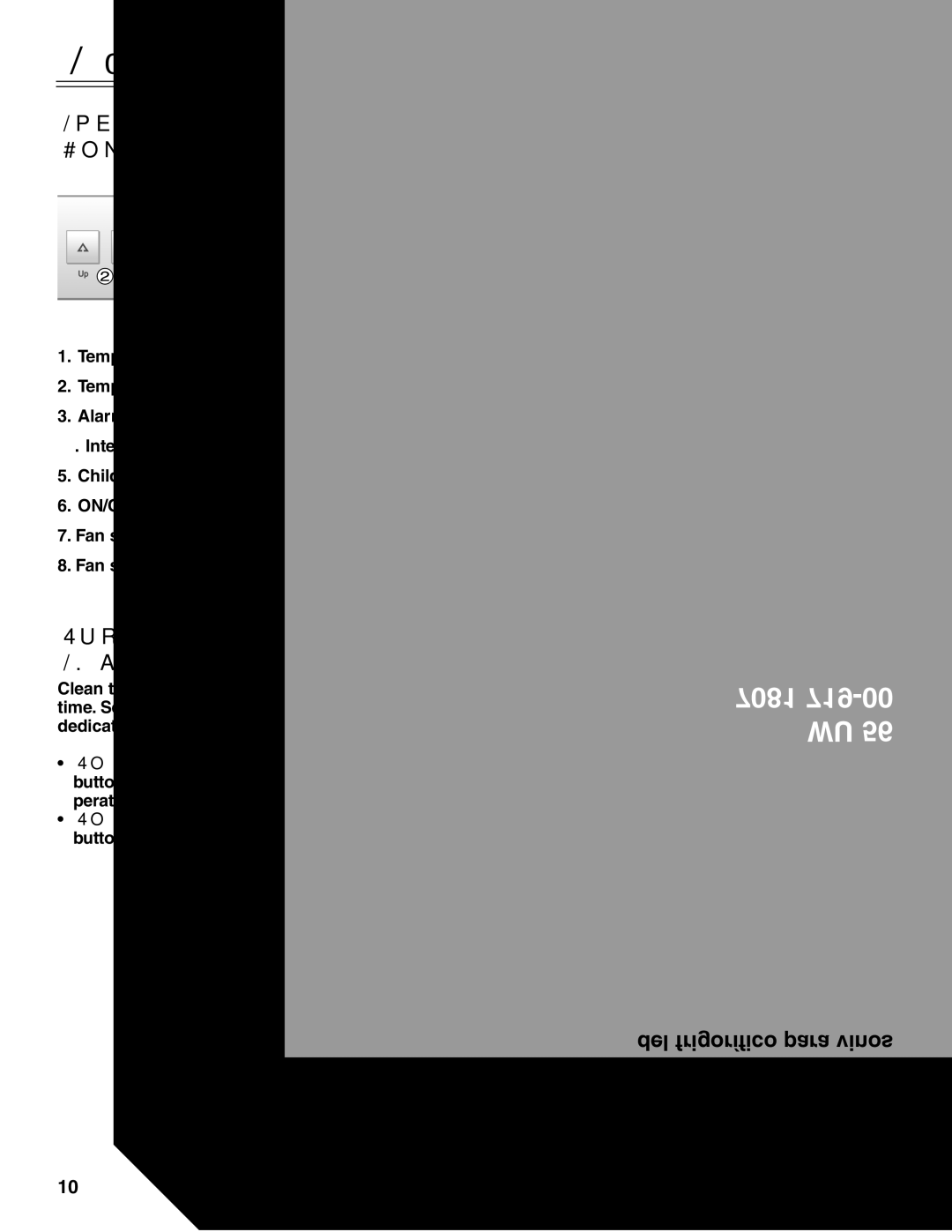 Liebherr WU 56 Operation, Operating Control Elements Figure, Turning the Appliance On and OFF Figure, Fan switch Figure 