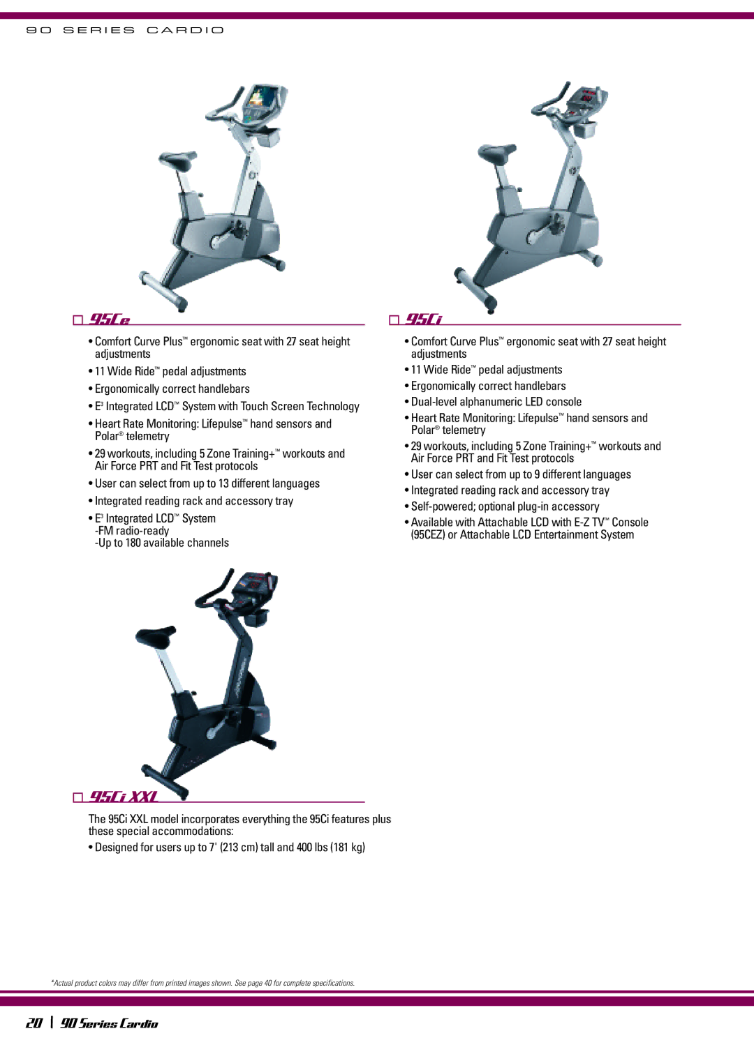 Life Fitness 18 \ 90 Series manual 95Ci XXL 