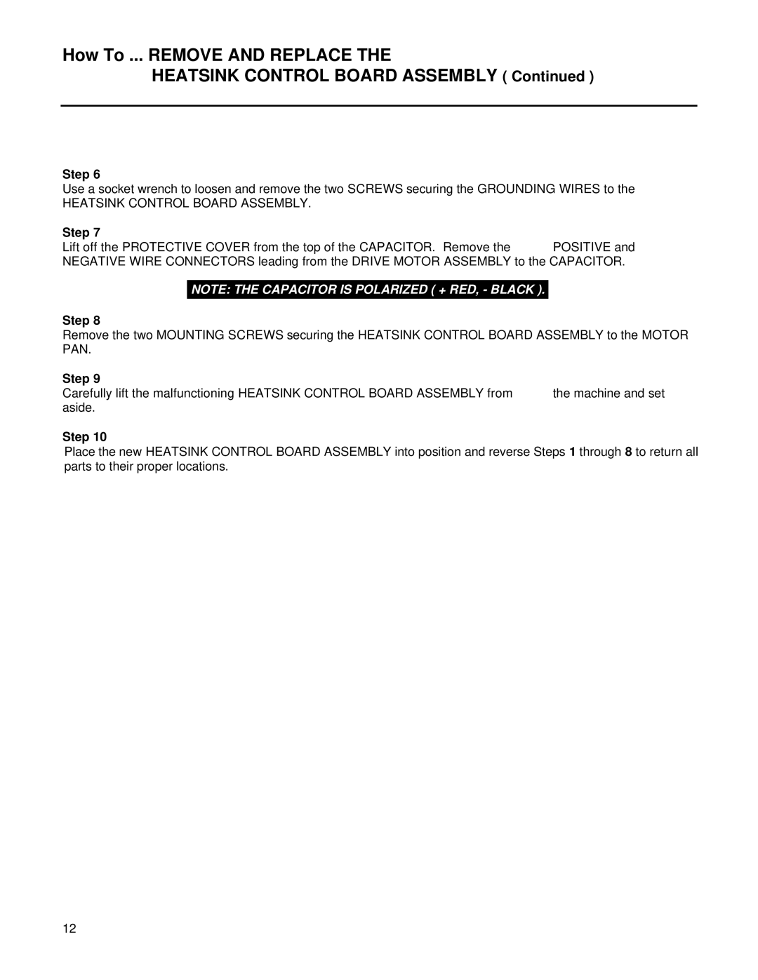 Life Fitness 4000 service manual Heatsink Control Board Assembly 