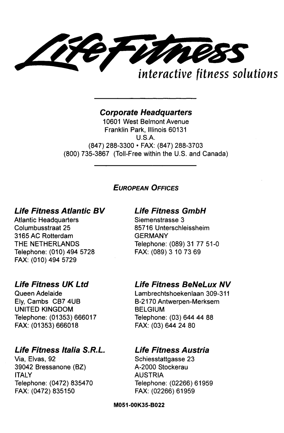 Life Fitness 5500 manual 