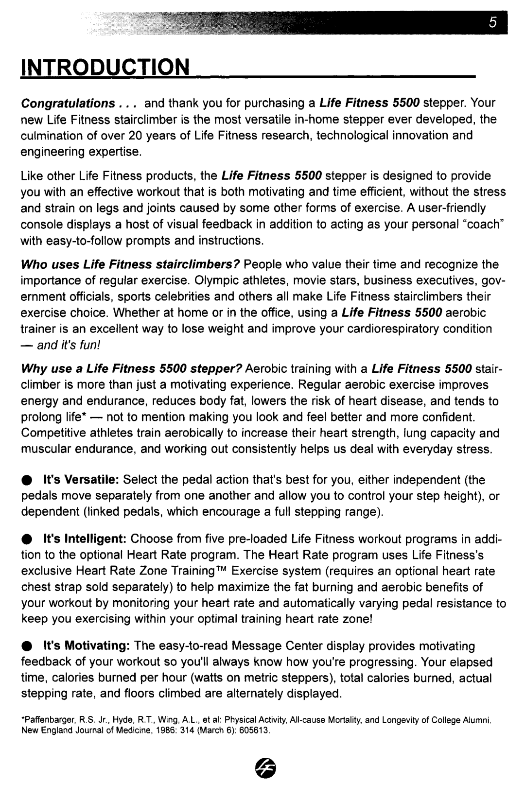 Life Fitness 5500 manual 