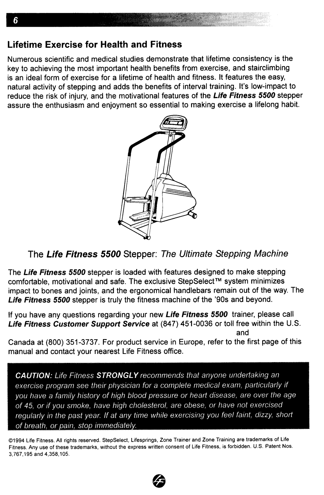 Life Fitness 5500 manual 