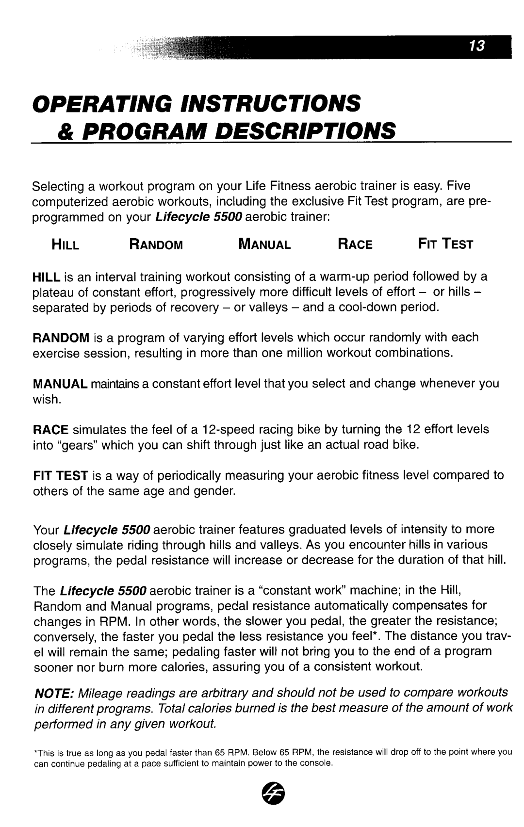 Life Fitness 5500 manual 