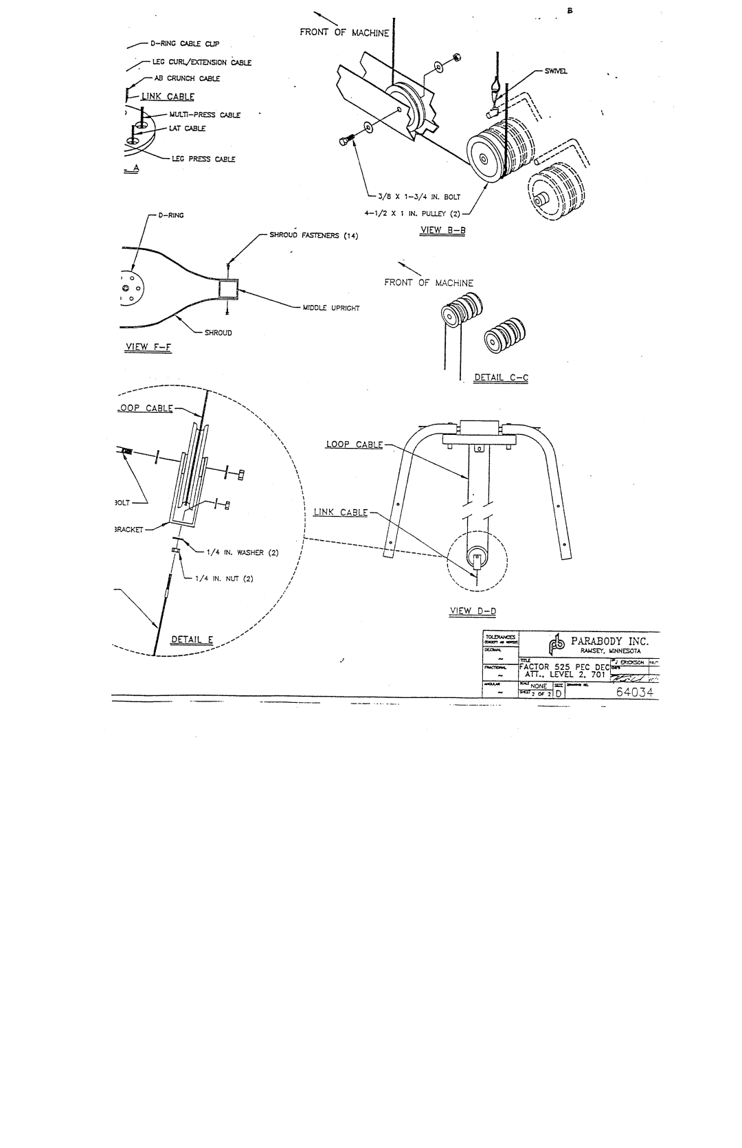 Life Fitness 701 manual FASTENERS04 