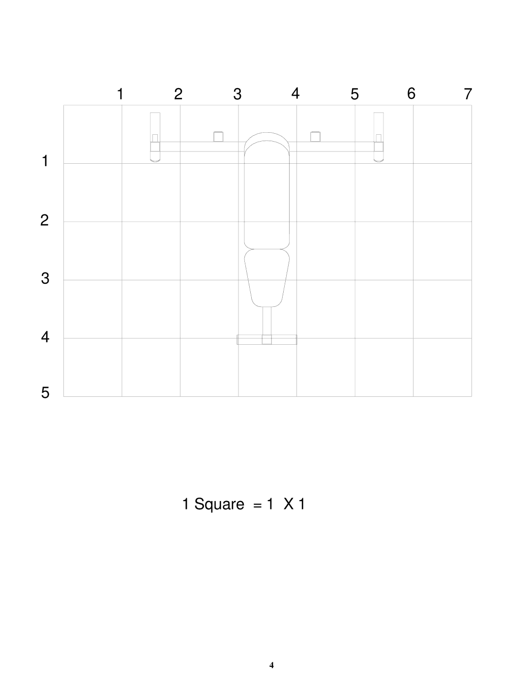 Life Fitness 807 manual Square = 1’ X 1’ 