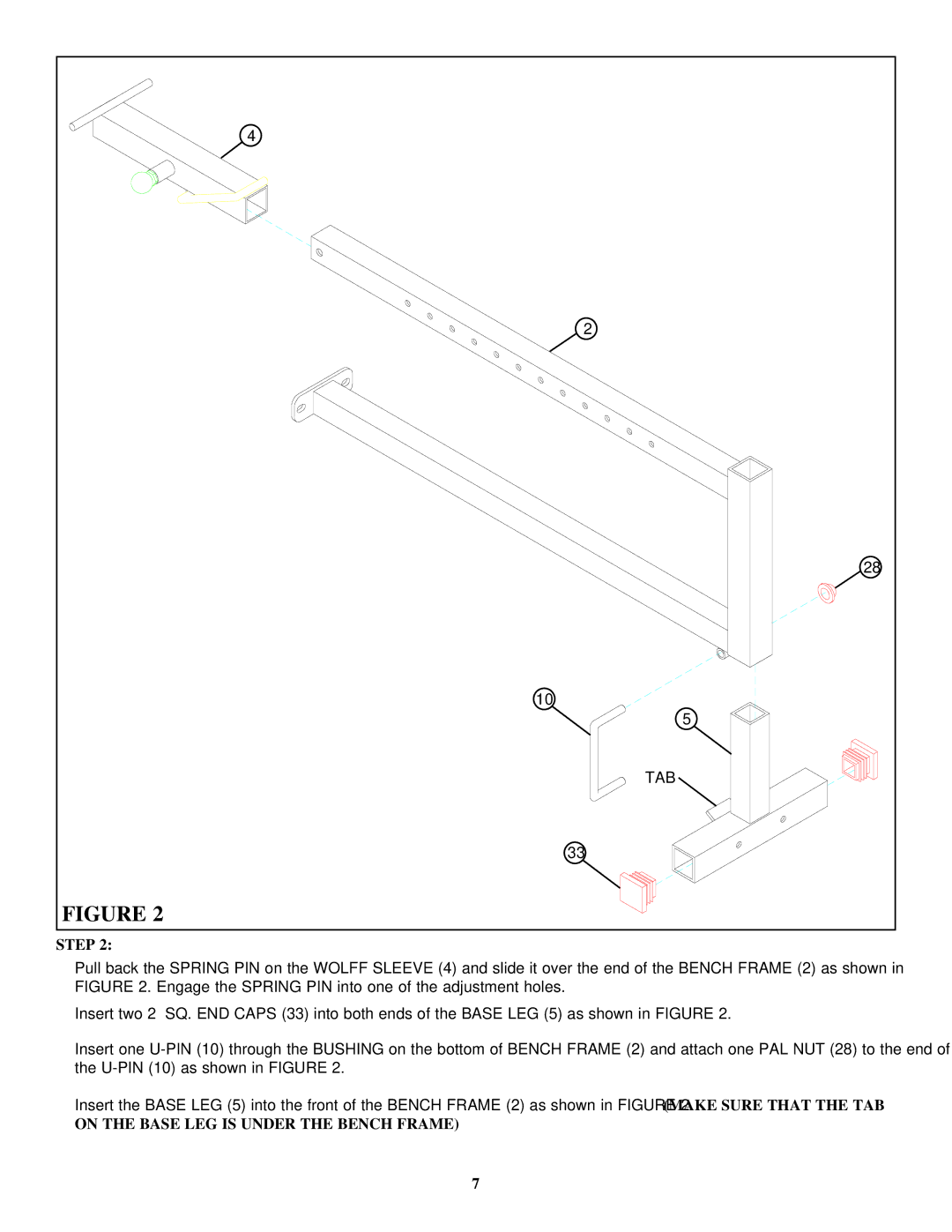 Life Fitness 807 manual On the Base LEG is Under the Bench Frame 