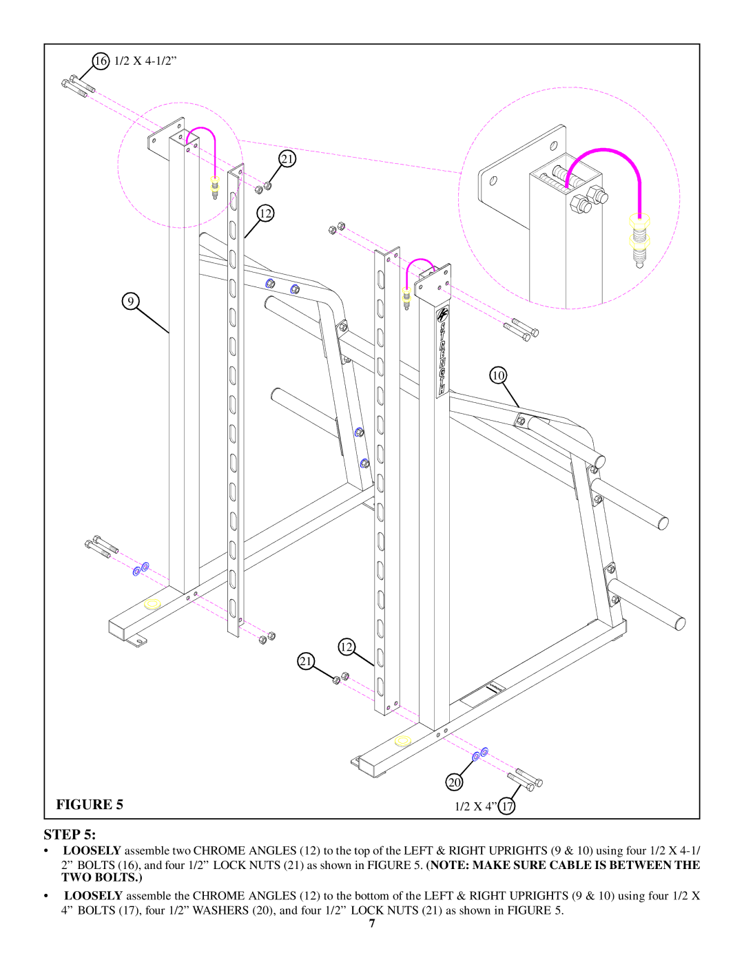 Life Fitness 8105 manual TWO Bolts 