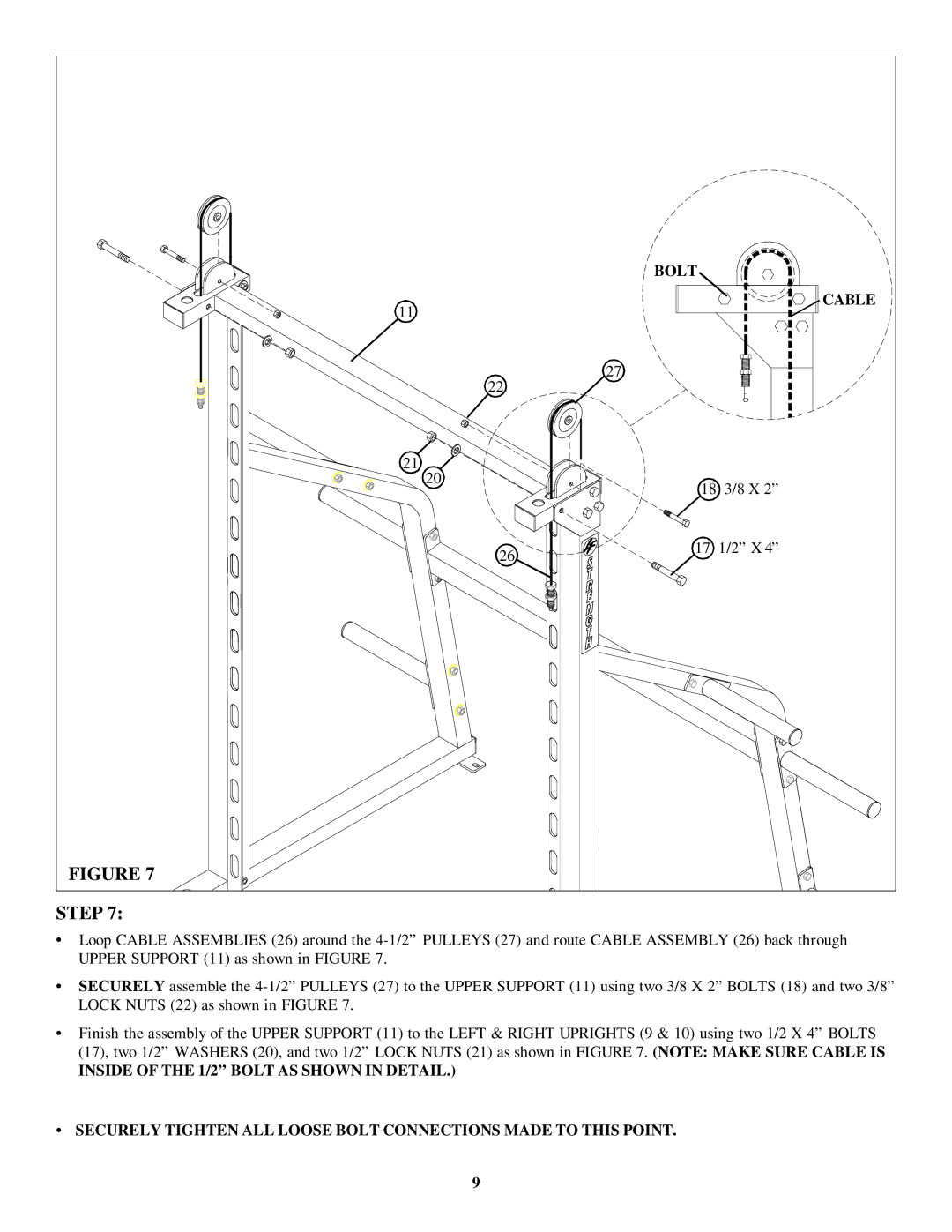 Life Fitness 8105 manual Cable 